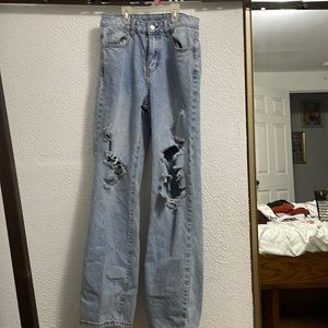 Light blue white jeans